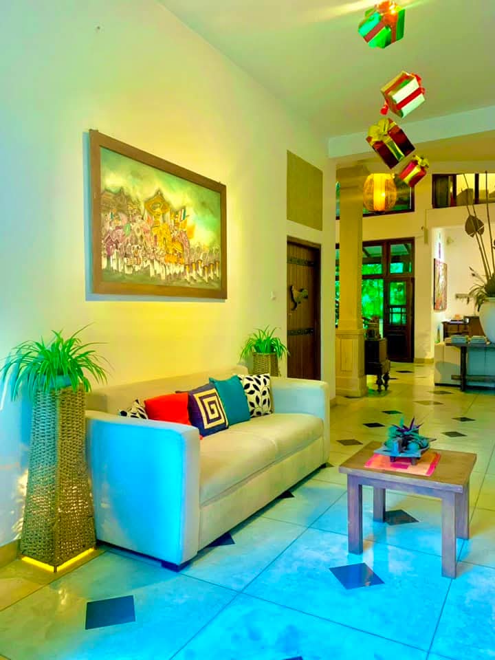 Gangula Villa portrait shot of a beautifully decorated guest room